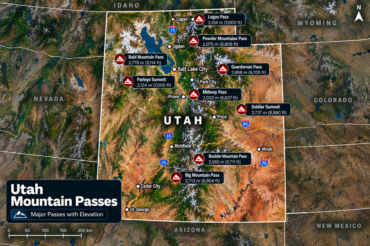Utah (Wasatch & Uinta) Map